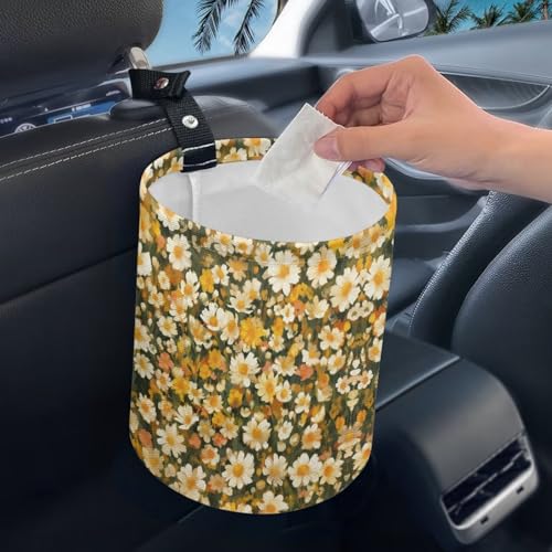 Image of Black Cat Maple Leaf Pumpkin Car Front Seat Can Leak Proof Front Seat Back Seat Garbage Container Bag Kitchen Rubbish Bin Fashion Vehicle Organization Bin, Easy to Use