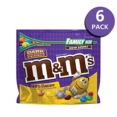 M&M's Dark Chocolate Peanut Family Size 19.2 oz - Pack of 6