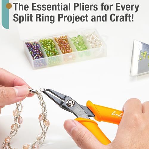 Image of Beaditive Split Ring Pliers | Jewelry Making, Beading, Crafting | High-Carbon Steel | 5-Inch (Honeycomb)