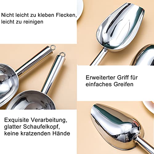 Edelstahl Zuckerzange Set,Süßigkeitenschaufeln und Zangen aus Edelstahl für Hochzeiten, Küche, Bar, Süßigkeiten, Dessert, Buffet, Eis, Kaffee, Büfett Grill,5 Zuckerzange+5 Eisschaufel (10)