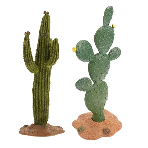 ULTNICE Fake Cactus Statues, 2pcs Realistic Artificial Cactus Figurine for