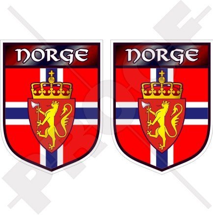 Norwegian Shield Norge Bumper Sticker – 4" Vinyl Decal For Cars, Laptops, Windows, Outdoor Use - View #8