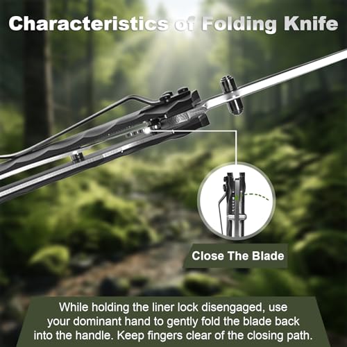 Pocket Knife Upgrade G10 Handle - Lightweight EDC, Folding Knives High Carbon Stainless Steel Blade, Camping Folding knives with Liner Lock for Fishing, Hunting, and Hiking