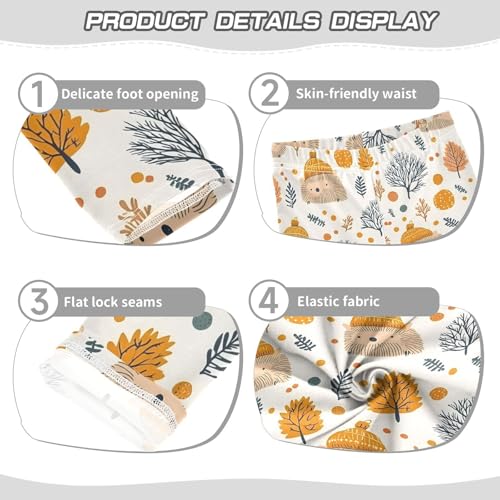 Funny Animal Hedgehog Girls Leggings Ultra Soft Compression Yoga Gym Pants for Kids 4-10T3