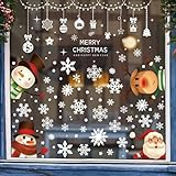 White Snowflakes Window Decorations Clings Decal Stickers Ornaments for Christmas Frozen Theme Party New Year Supplies-3 Sheets, 81 pcs