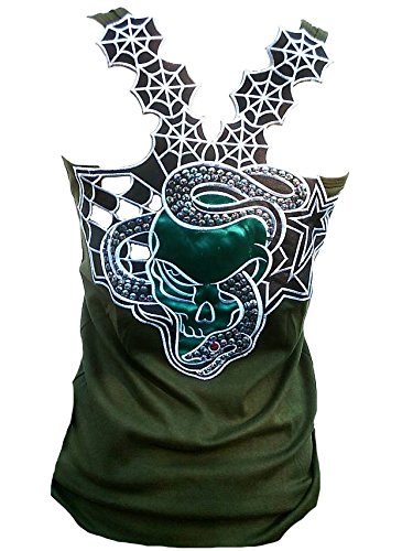 d'Rockabilly Punk Rock Baby - Camicia Militare - Donna Verde 38