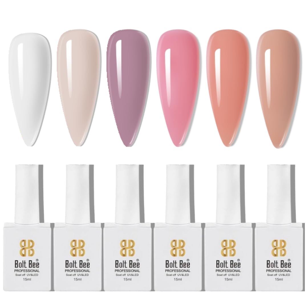 Bolt Bee Gel Nail Polish Set – 6 Premium Long-Lasting, Fast-Drying, High-Gloss Gel Colors for Salon-Quality Nails at Home – Perfect for Manicure and Pedicure (Everyday Glamour, 15ml)-image-8