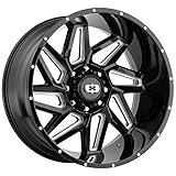 Vision 361 Spyder 22x12 5x5.5' -51mm Black/Milled Wheel Rim 22' Inch