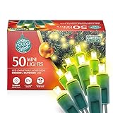 Holiday Spirit Christmas Lights, 50 LED Christmas String Lights for Indoor & Outdoor Use - UL...
