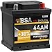 BSA Autobatterie 12V 44AH 390A/EN Starterbatterie ersetzt 45Ah 50Ah 46Ah 40Ah