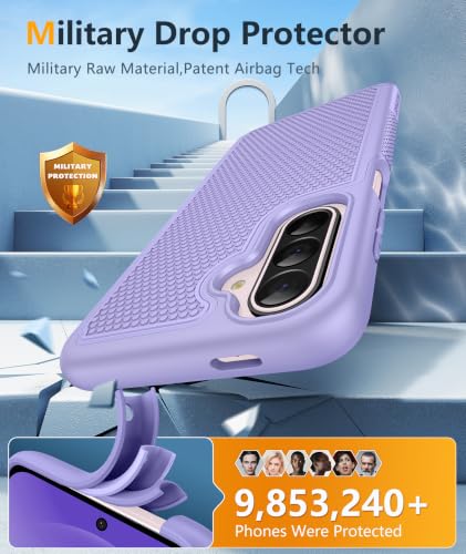 Image of FNTCASE for Samsung Galaxy A27-5G Case: Military Grade Drop Protection Phone Cover, 14ft Drop Tested, Screen Protector Included, Anti-Slip Matte Textured, TPU+PC Dual Layer Shockproof (Light Purple)