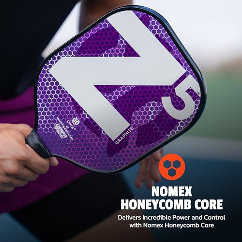 Image of Onix Graphite MOD Z5 Carbon Fiber Pickleball Paddle with Wide-Body Shape. Honeycomb Core, Graphite Face & Cushion Comfort Pickleball Paddle Grip