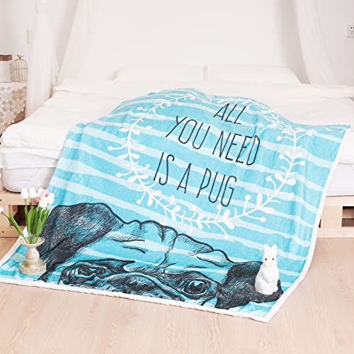 Blytheyes Dog Throw Blanket Soft Fleece Pet Blanket Sherpa Plush Fuzzy Dog Blanket Bed Blanket Super Soft Flannel Sofa Blanket Dog Pattern Blanket For Office, Bedroom, Travel, All Seasons 50 * 60Inch #TOP6