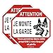 BlazeVideo 2X Panneau - Je Monte LA Garde Vous Pénétrez dans Cette Propriété à Vos Risques et Périls, Aluminium 300 * 300mm - Erreur de caractère