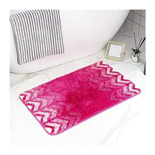 Tapis antidérapant salle de bain rose avec coussin absorbant