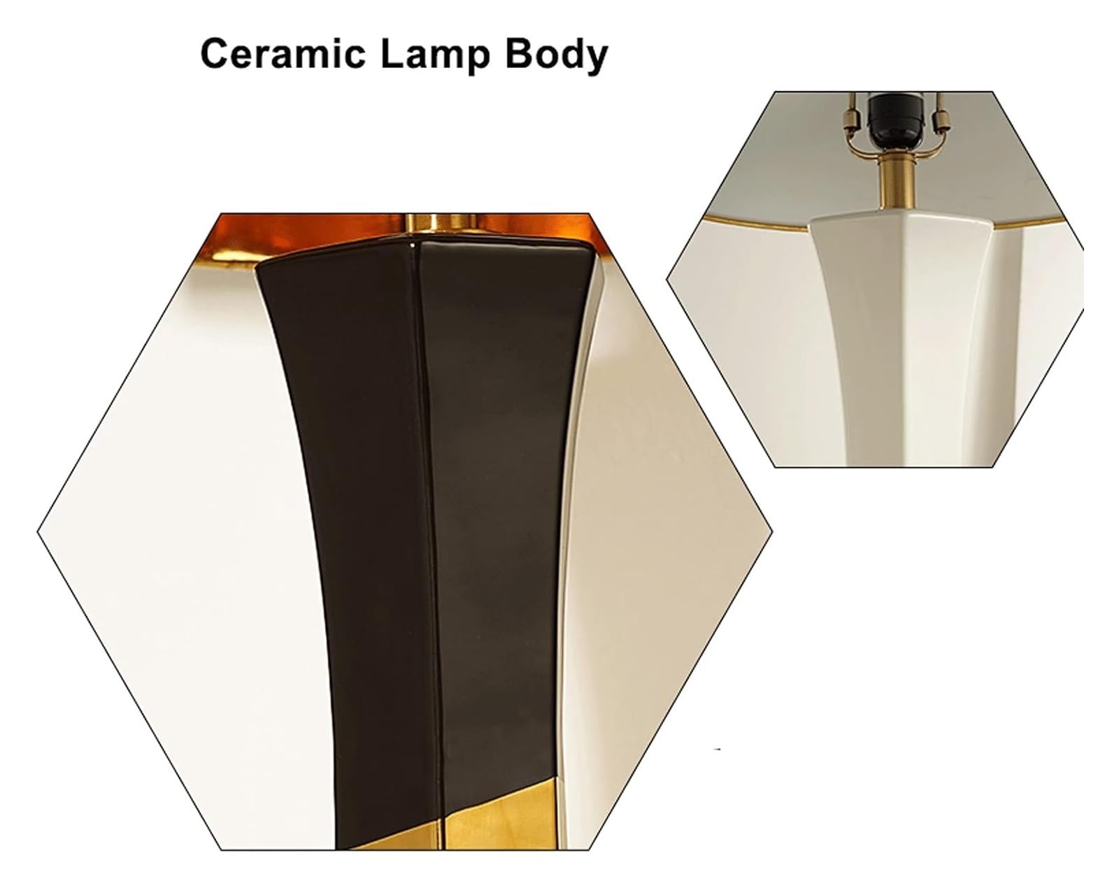 Coppia di lampade da tavolo moderne per camera da letto, girevoli in ceramica, lampade da comodino con paralume in tessuto, lampade da comodino concise, lampada a sospensione (bianco)