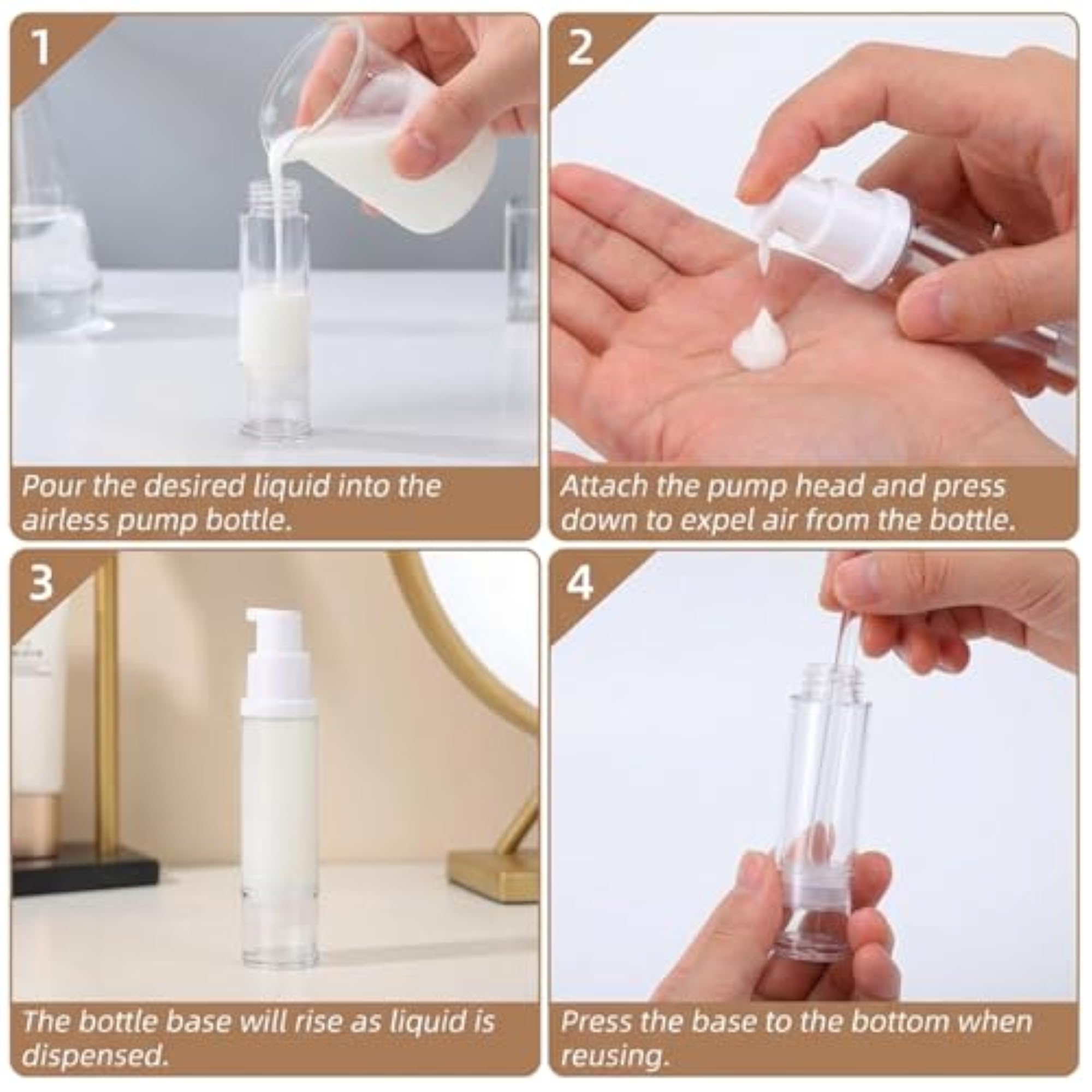 10Pcs Empty Airless Pump Bottles 10ML