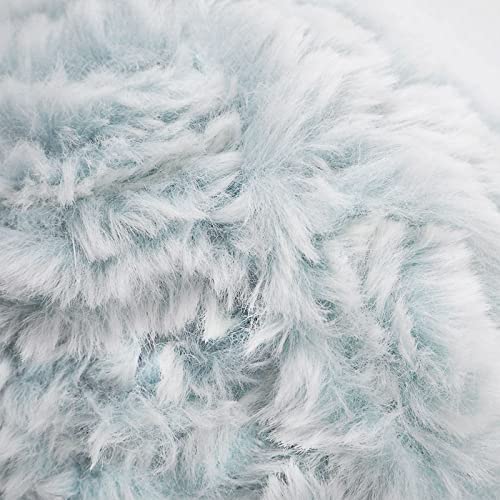 Image of NICEEC Faux Fur Yarn Super Soft, Chunky & Fluffy, Eyelash Yarn for Crochet & Knitting(Total Length 210yds /10.6oz) - Light Blue /300g