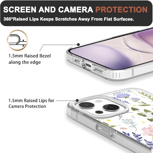 Coque iPhone 14 antichoc transparente évite les rayures et chutes avec fleurs - 3