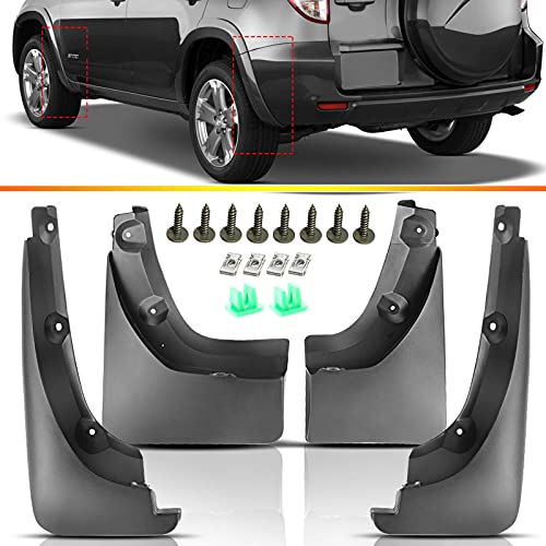 Set Of 4 Front And Rear Mud Flaps Splash Guards Replacement For Toyota Rav4 2006-2012 With Factory Fender Flares #TOP3