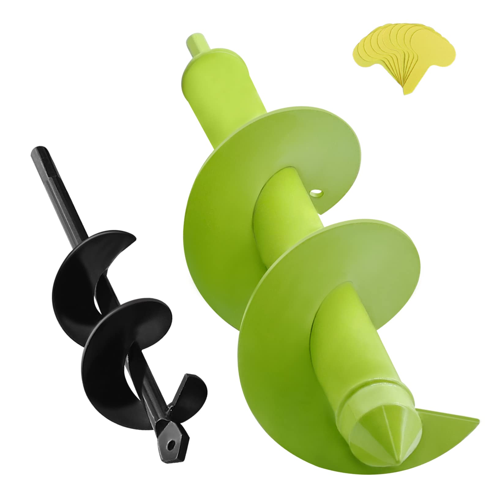 TCBWFY Auger Drill Bit for Planting 1.6x9in & 3x12in Garden Auger Spiral Drill Bit Rapid Planter for 3/8”Hex Drive Drill - for Tulips, Iris, Bedding Plants and Digging Weeds Roots