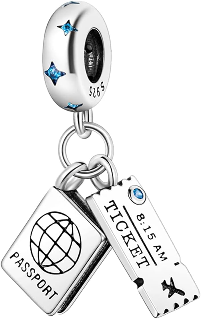 Passport and Ticket Charm