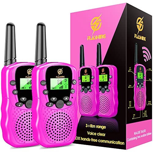 EUTOYZ Walkie Talkies, 4 5 6 7 8 9 Year Old Girl Gifts for 3-10 Year Olds Boys Toys Age 4-10 Kids Camping Accessories Outdoor Toys Sensory Toys for Autism Girls Birthday Presents Toddler Toys Pink option