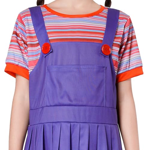 Wildarms Girls' Halloween Short Blue Sleeve Dress - Spooky-Chic Party Attire3