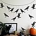 Glitter Black Crow Decorations for Gothic Halloween Tree Hanging Decoration Bird Raven Banner Garland Backdrop Centerpiece for Theme Birthday Baby Shower Wedding Party Supplies