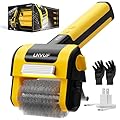 Electric Grill Brush, Grill Cleaner with LED Light, with 800 RPM Motor, 304 Removable Stainless Steel Brush Head, Cordless & Type-C Rechargeable for BBQ, Heavy Duty Grill Cleaning Tool (Black Yellow)