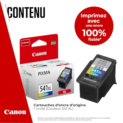 Canon Cartouche Encre - CL-541XL Cartouche d'encre d'origine à Haut Rendement pour Imprimante - Imprime jusqu'à 400 Pages A4 (1 x Cartouche Couleur)