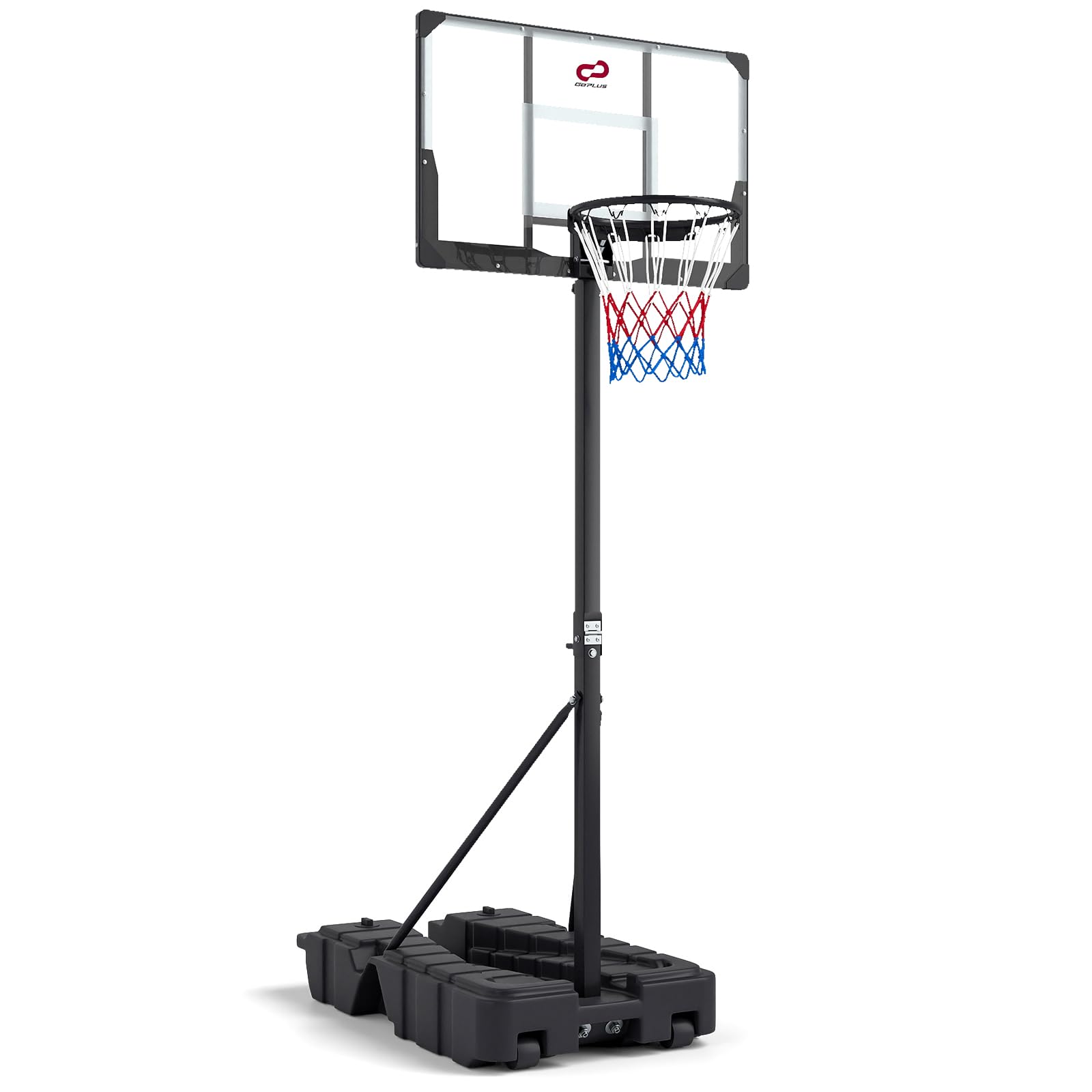 COSTWAY Canestro da Basket da Esterno ed Interno, Canestro da Basket Professionale e Pieghevole con Altezza Regolabile 230-305 cm, Tabellone in PC Infrangibile e Base Mobile con Ruote e Riempibile