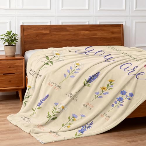 Image of Christian /Inspirational /Religious /Spiritual /Birthday Gifts for Women /Adults, First Holy Communion Gifts for Girls, Soft Throw Blankets for Women 50 inchx 60 inch