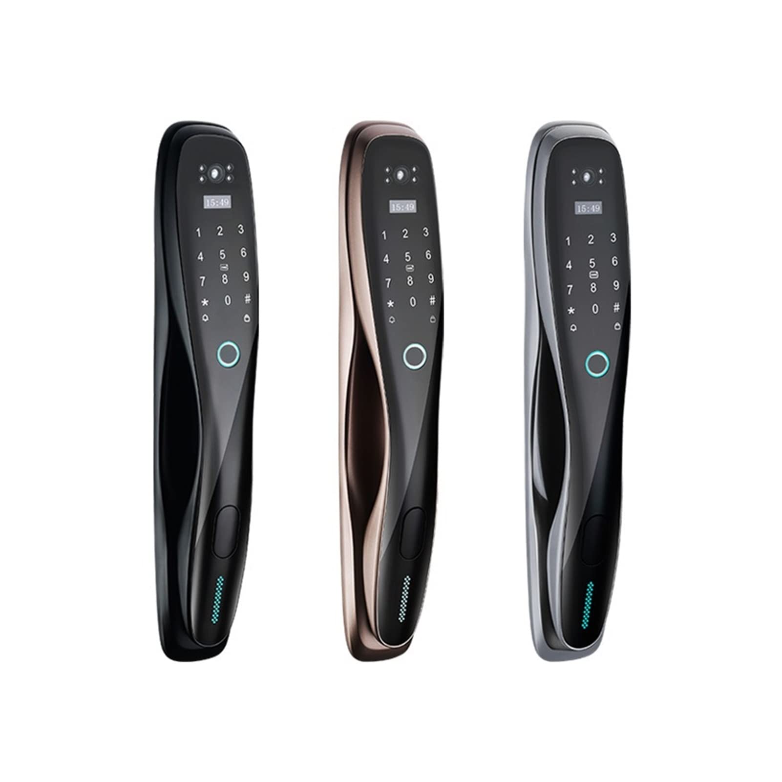 Serratura per porta d'ingresso con impronta digitale, Smart Door Lock Fingerprint Digital WiFi Lock Calco Connected Camera Monitor Invia foto a Mobile(Silver)