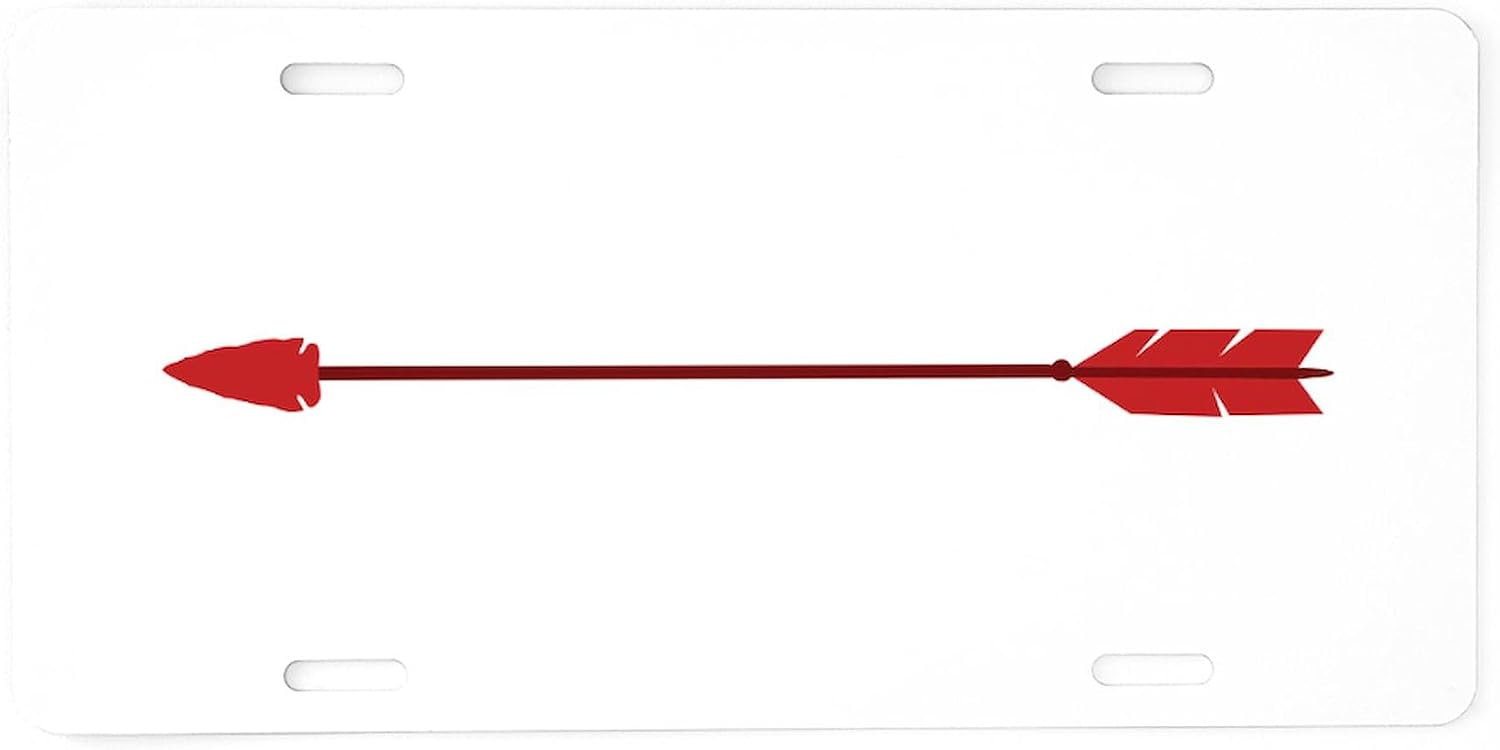 CafePress Red Arrow Aluminum License Plate, Front License Plate, Vanity Tag