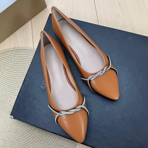 Image of Stunner Womens Flats Fashion Pointed Toe Bowknot Ballet Flats Cute Slip On Dress Flats Comfortable Party Wedding Flats2
