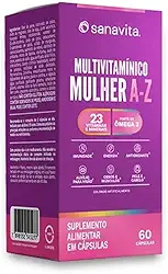Sanavita Multivitamínico A-Z com Ômega 3 - Suporte Nutricional Completo - 60 Cápsulas