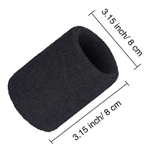 Image of Bememo 12 Pack Wristbands Sweatband for Women Men, Neon Colored Sport Wrist Bands, Tennis Football Basketball Sweatbands, Moisture Wicking Arm Bands for Working Out