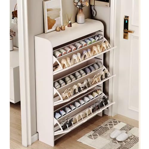 Meuble à chaussures rabattable 3 niveaux avec compartiment ouvert pour entrée