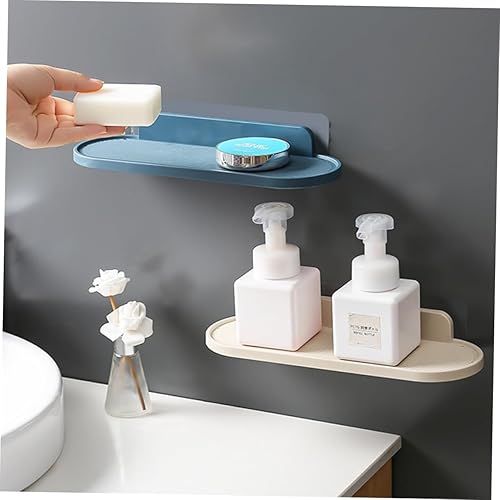 Miniatura 4 de DOITOOL 3 estantes montados en la pared para almacenamiento de baño, organizador de estante de baño, estante de almacenamiento de plástico, soporte