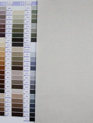 Image of KCS 4 pc of 12 inch x 18 inch(30cmx45cm) 14CT Counted Cotton Aida Cloth Cross Stitch Fabric (Pearl Grey+Lavender)