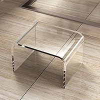 TOYOMO Taburete De Acrílico Transparente, Taburete De Puerta De Casa para Adultos para Niños, Taburete Plano Moderno Minimalista Nórdico,Clear,S