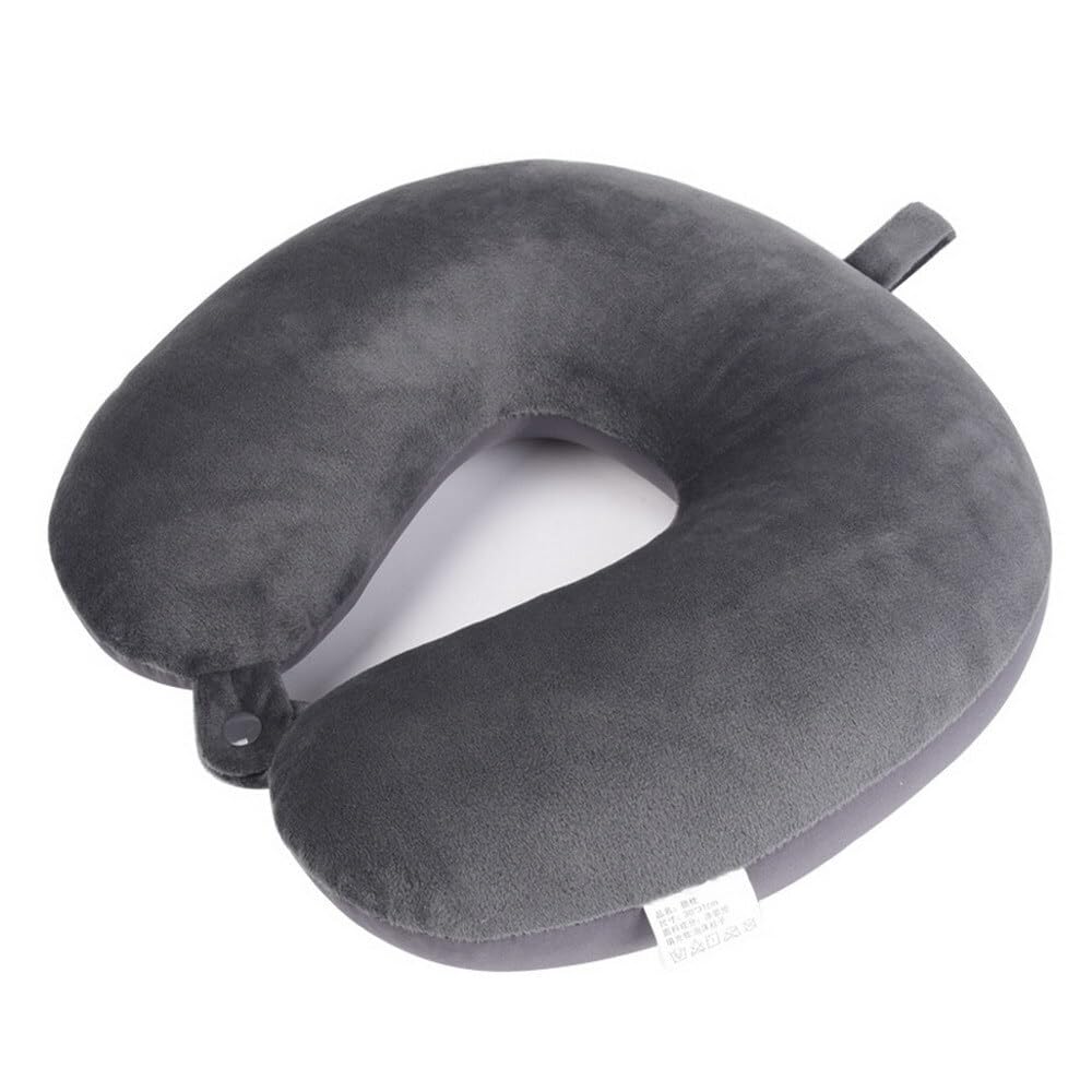 Rainjia Neck Pillow with Microbeads, Neck Rest Travel Pillow Neck Support Pillow Orthopaedic Pillow Neck Roll for Travel, Airplane, Car and Other Journeys