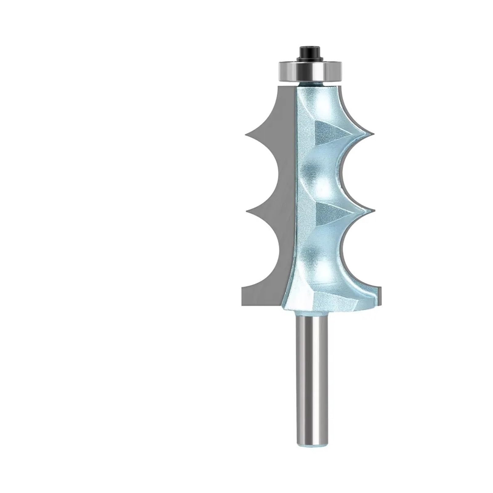 Epaknhgd 03 1Pc 8Mm 12Mm 12.7Mm Shank Milling Cutter Wood Carving Two Bead Flute Large Molding Router Bits Set Line Knife Woodworking(03)