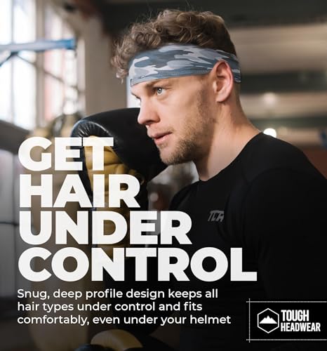 Image of Tough Headwear Mens Headband | Sweat Headbands for Men Women Working Out Running Sports - Athletic Sweat Band Exercise