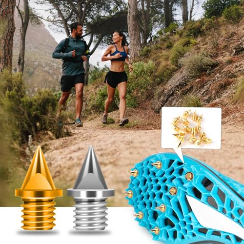 Image of 1 /4 Inch Track Spikes, 100 Pieces Steel Track Shoe Spikes Replacements and Spike Wrench for Sports Running Track Shoes