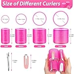 shynek Hair Rollers 48 Pcs Set, 24Pcs Hair Rollers 4 Sizes and 24 Pcs Hair Clips for Long Medium Short Hair (Pink) - Image 4