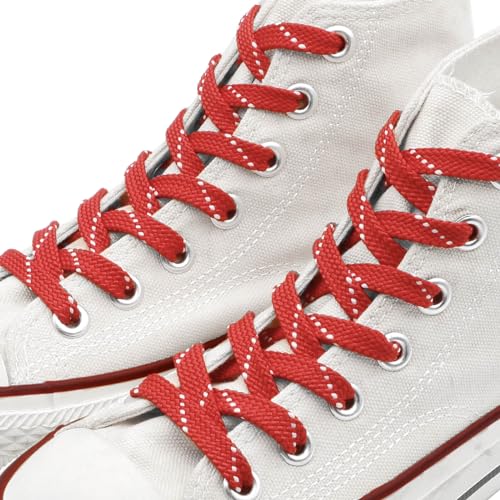 Image of Flat Shoelaces Multicolor Twill Point Thick Shoe Lace Shoestring 2 Pair