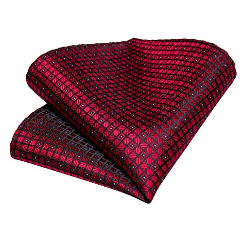 Image of DiBanGu Extra Long Tie for Men 63 inch XL Silk Necktie Set | Pocket Square and Cufflinks, Big and Tall, Jacquard Woven, Gift Box, Paisley /Plaid /Solid /Striped, for Weddinng Party Business