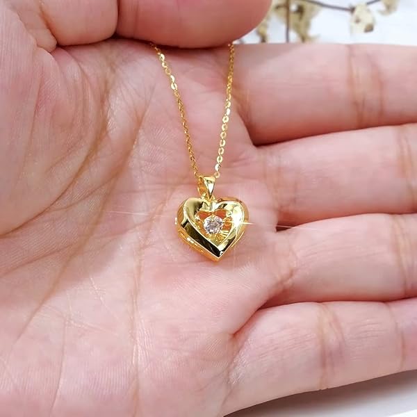 18k Gold Heart Jewelry Necklace for Women, Solid Gold Chain and Pendant Necklace for Her, Anniversary Jewelry Present for Wife, Gifts for Mother,18" - Image 4